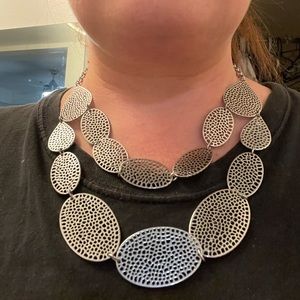 BANCROFT Cut Out Metal Oval Layered Necklace